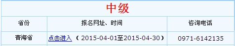 青海2015年中級(jí)會(huì)計(jì)職稱考試報(bào)名入口已開(kāi)通