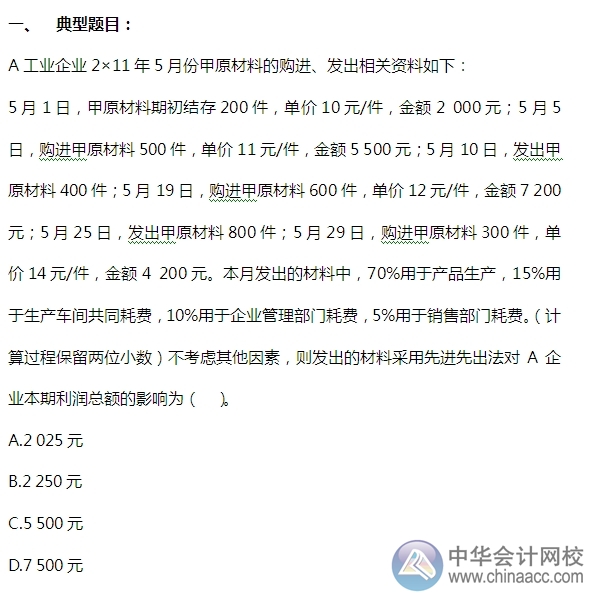 2015注會“借題發(fā)揮”會計篇：發(fā)出存貨的計量