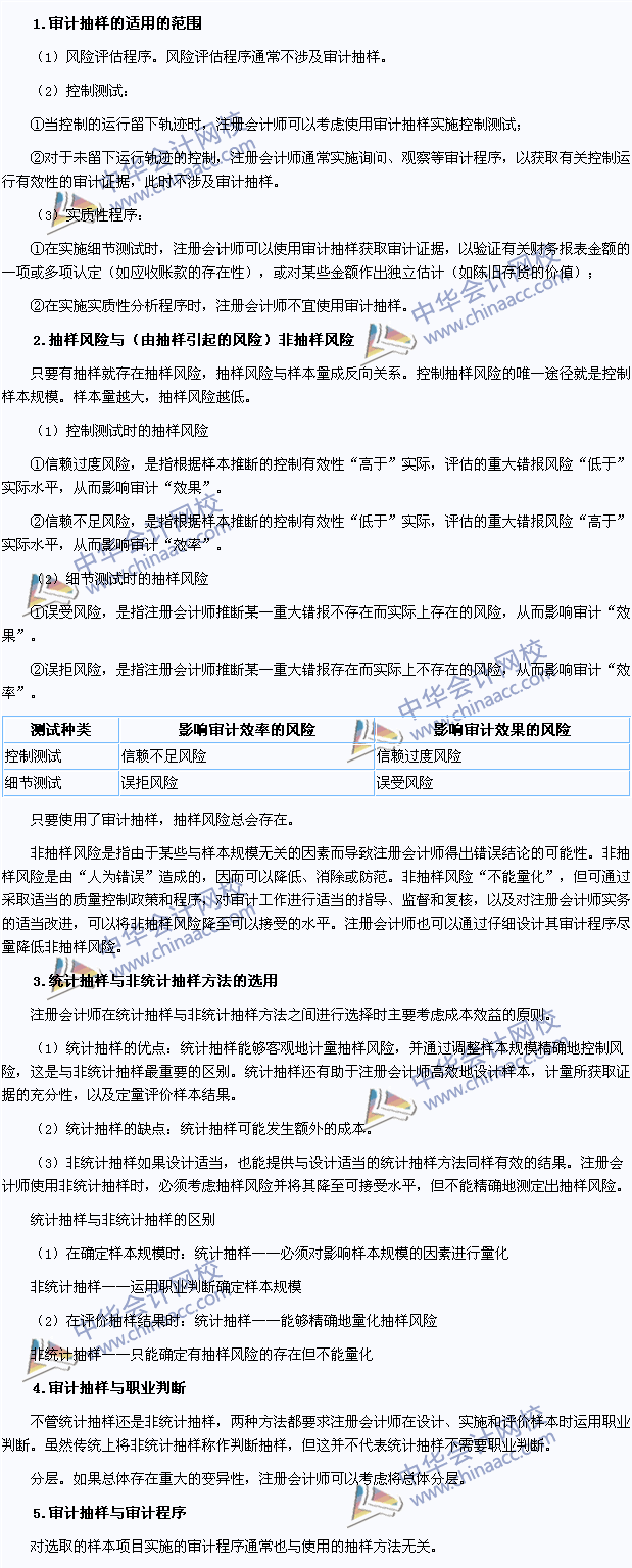 2015注冊會計師《審計》高頻考點：審計抽樣基本理論知識