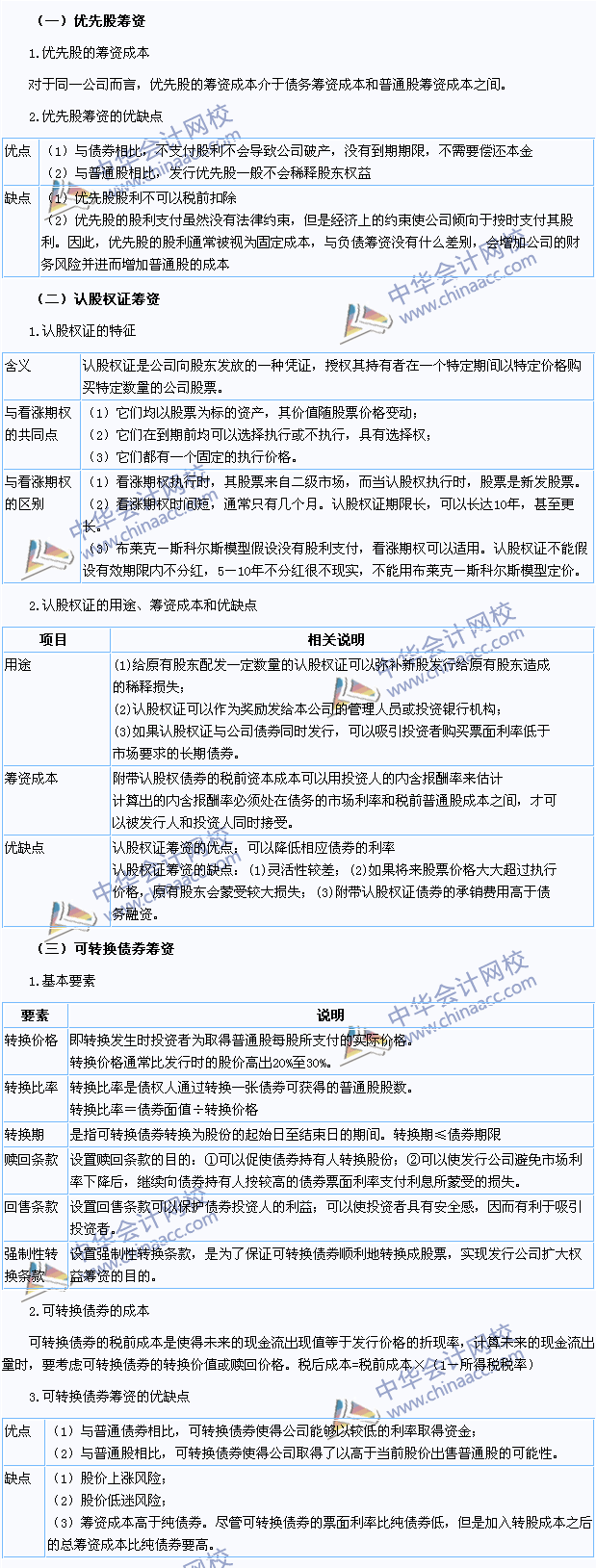 2015年注冊會計師《財務(wù)成本管理》高頻考點：混合籌資