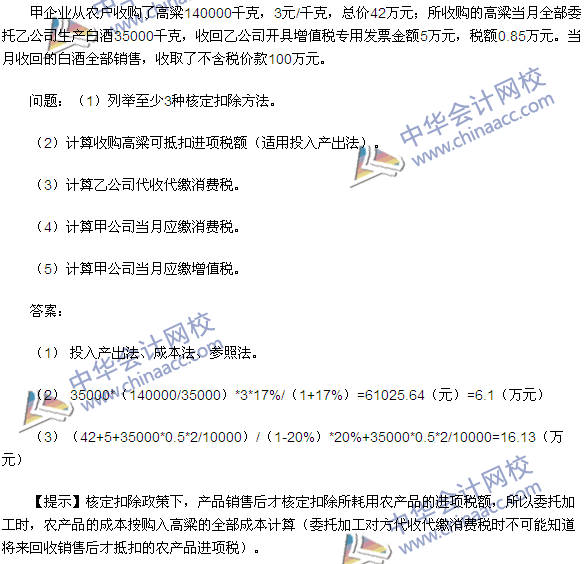 2015注冊會計(jì)師《稅法》計(jì)算題及答案