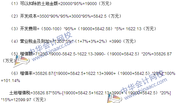 2015注冊會計(jì)師《稅法》計(jì)算題及答案