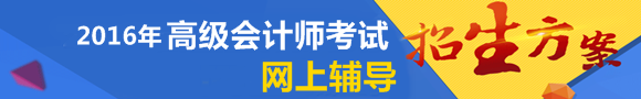 2016年高級會(huì)計(jì)師網(wǎng)上輔導(dǎo)招生方案