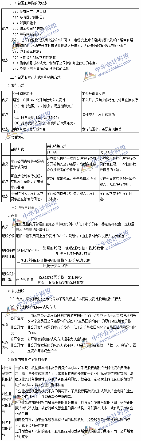 2016年注冊會計(jì)師考試《財(cái)務(wù)成本管理》高頻考點(diǎn)：普通股籌資