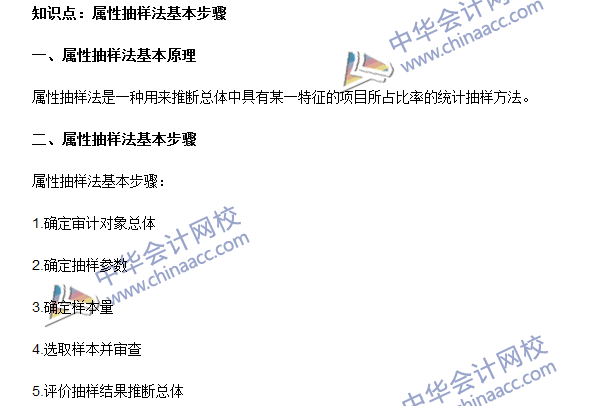 《審計理論與實務》高頻考點：屬性抽樣法基本步驟