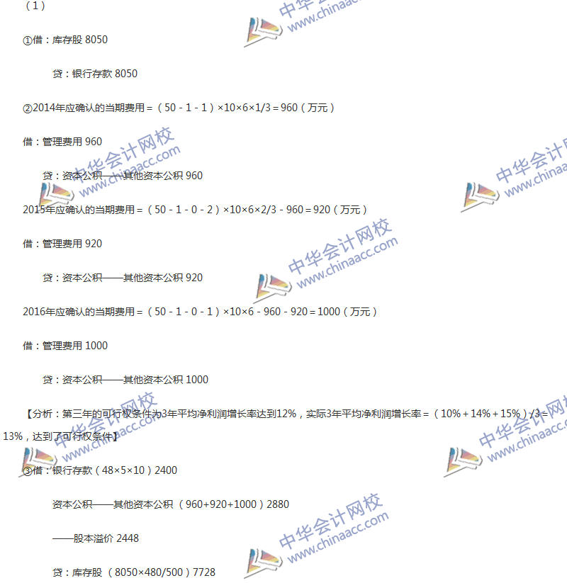 2017年中級會計職稱《中級會計實務》第十章精選練習題