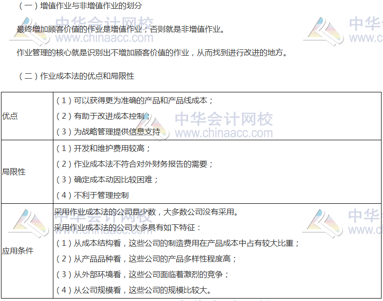 《財(cái)管》高頻考點(diǎn)：作業(yè)成本管理
