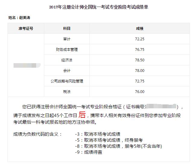 2017年注冊會計師考試全科通過學(xué)員光榮榜