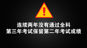 中級考試連續(xù)2年沒有通過全部科目 第3年三科全考嗎？