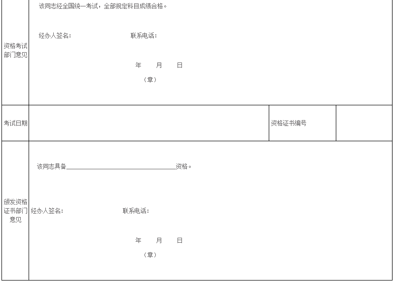 年度會計專業(yè)技術資格考試登記表