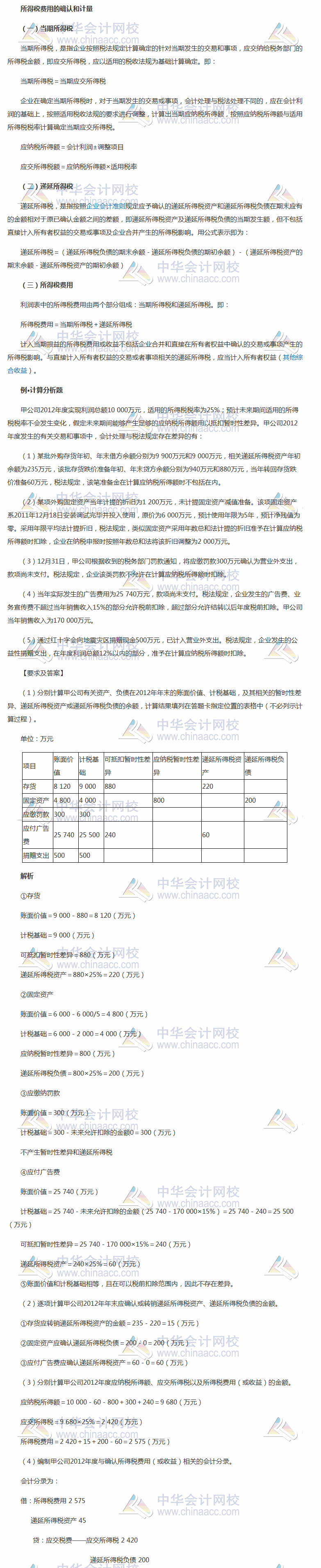 2018《中級會計實務(wù)》考前每日學(xué)習(xí)任務(wù)：所得稅費用的確認和計量