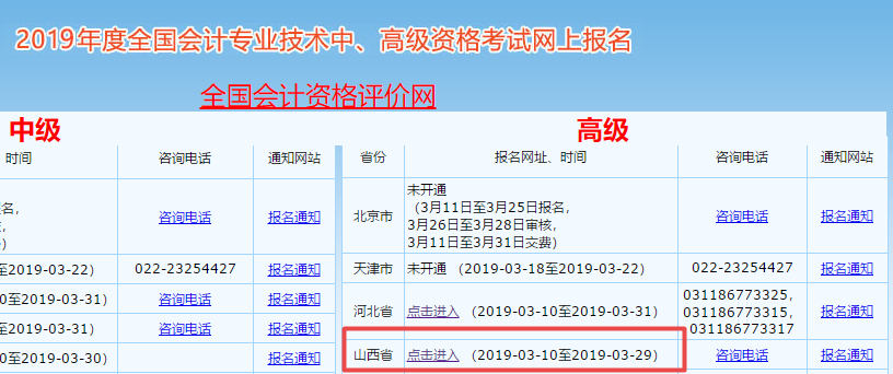 山西省2019高級(jí)會(huì)計(jì)職稱考試報(bào)名時(shí)間調(diào)整