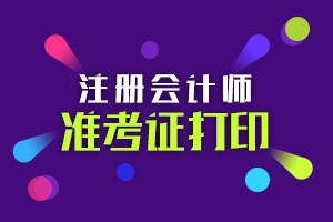 2019年注冊(cè)會(huì)計(jì)師準(zhǔn)考證打印