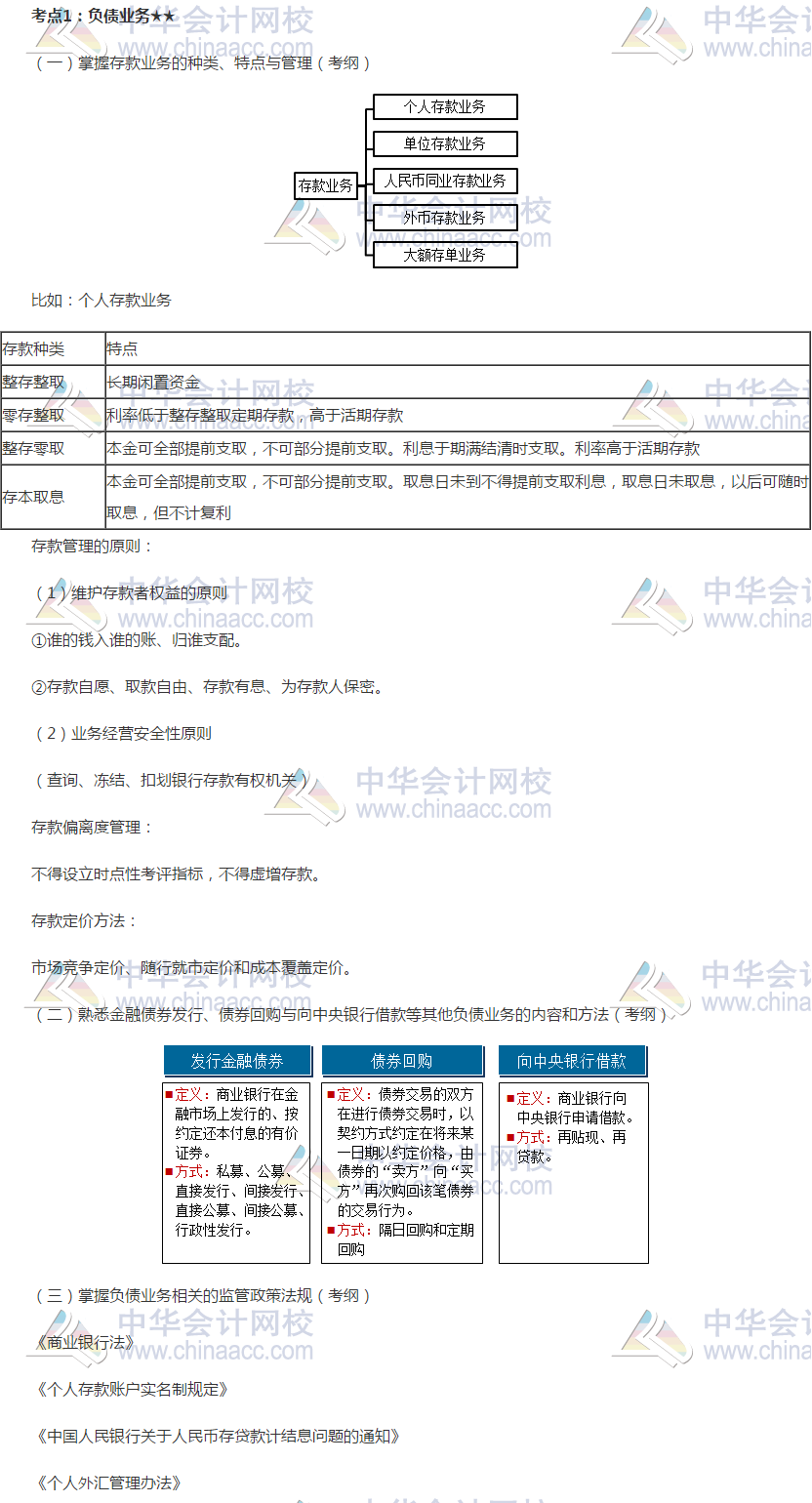 2019銀行初級《銀行管理》高頻考點：負(fù)債業(yè)務(wù)