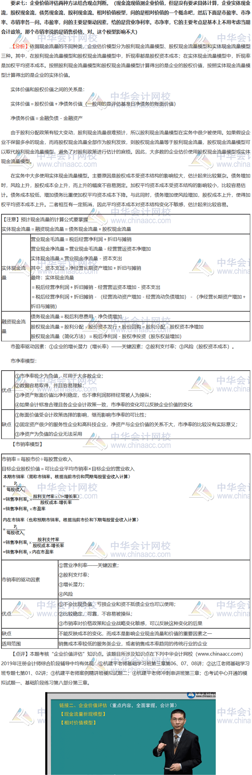 2019年注會(huì)職業(yè)能力綜合測(cè)試（二）試題涉及知識(shí)點(diǎn)