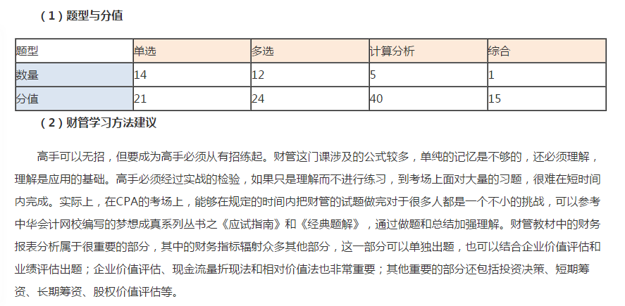 注會財務管理