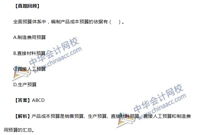 達(dá)江考前講過產(chǎn)品成本預(yù)算的考點(diǎn)！