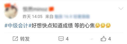 中級會計職稱考試成績查詢