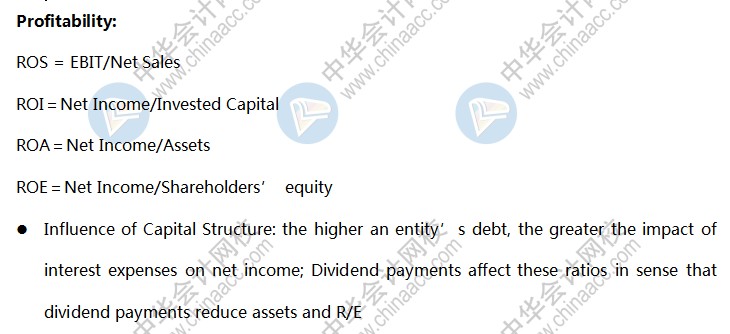 AICPA知識點：盈利能力profitability 