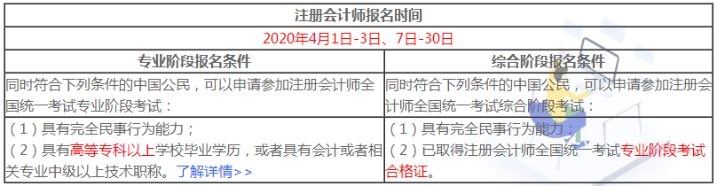 海南注冊會(huì)計(jì)師2020年報(bào)名時(shí)間