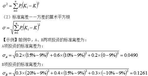 知識點：中級《審計專業(yè)相關(guān)知識》投資風(fēng)險報酬（第三節(jié)）