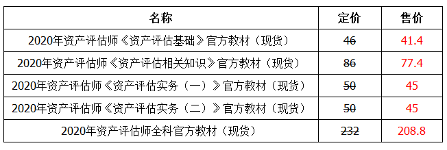 資產評估師教材現貨