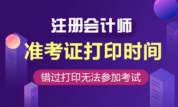 山東2020年cpa準(zhǔn)考證打印時(shí)間