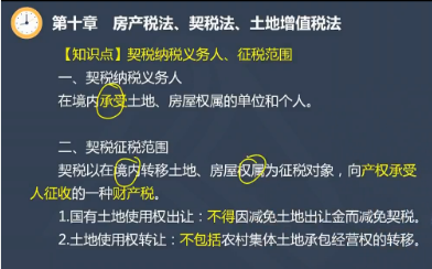 【微課】注會《稅法》陳立文老師：契稅征稅范圍