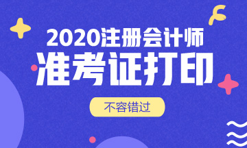 寧夏2020年CPA準考證打印時間