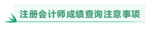 注冊會計師成績查詢注意事項