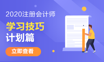 注冊會(huì)計(jì)師有哪些特別的學(xué)習(xí)技巧——計(jì)劃篇 