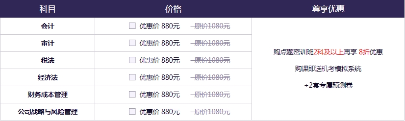 【9月直播課】2020年注會點題密訓(xùn)班《會計》科目直播課表