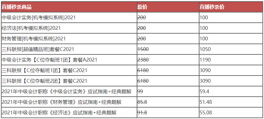 OMG！這有一份中級(jí)會(huì)計(jì)“爽”十一課價(jià)表 看完才知多優(yōu)惠！