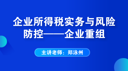 企業(yè)所得稅實務(wù)與風(fēng)險防控——企業(yè)重組 (1)