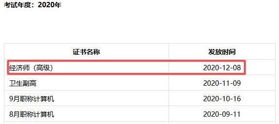 成都高級經濟師合格證明發(fā)放