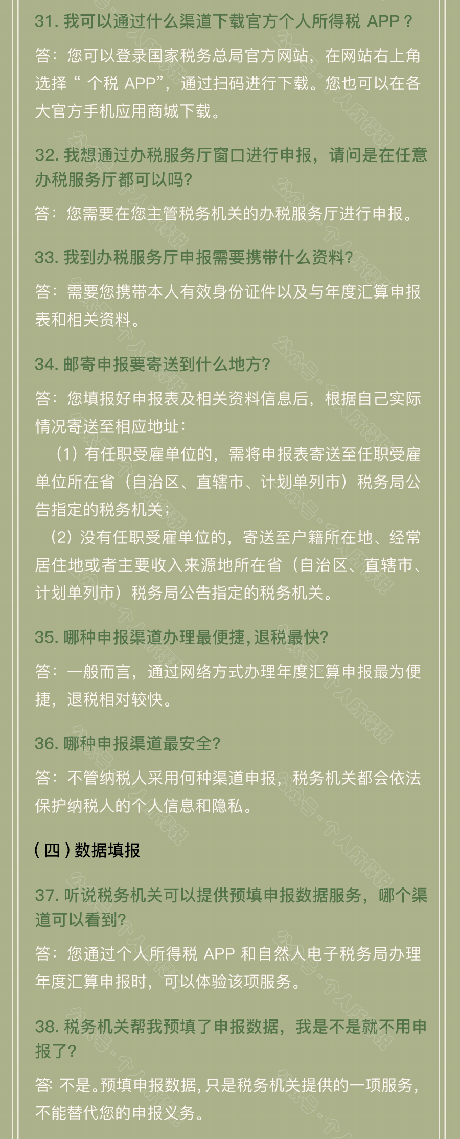 個稅匯算清繳常見問題匯總！你想知道的都在這~