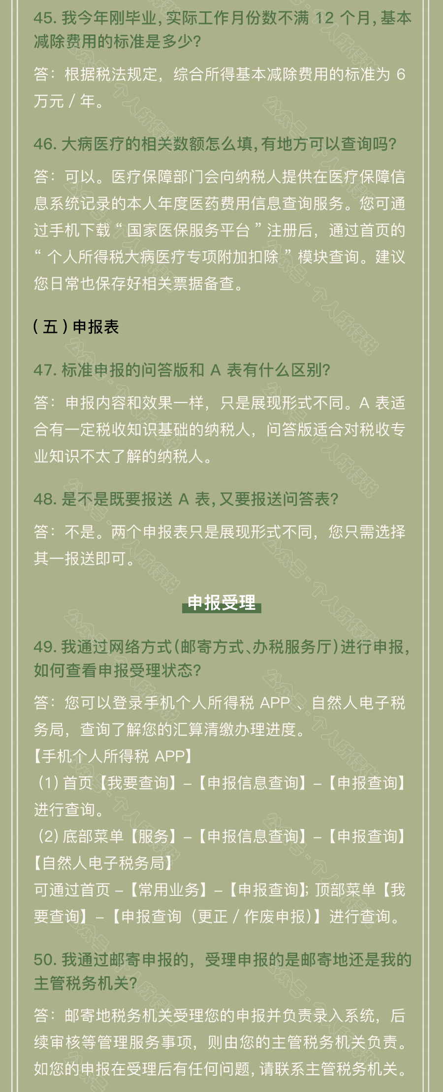 個稅匯算清繳常見問題匯總！你想知道的都在這~