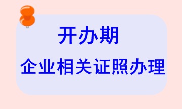 開(kāi)辦期企業(yè)相關(guān)證照辦理