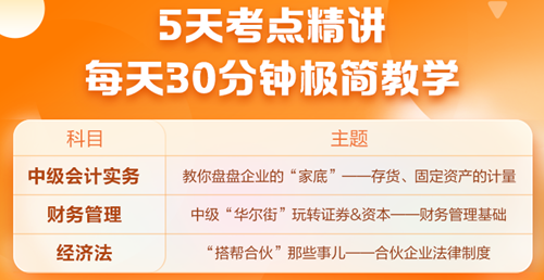 中級會計怎么學更高效？5天考點串講，拿下27分！