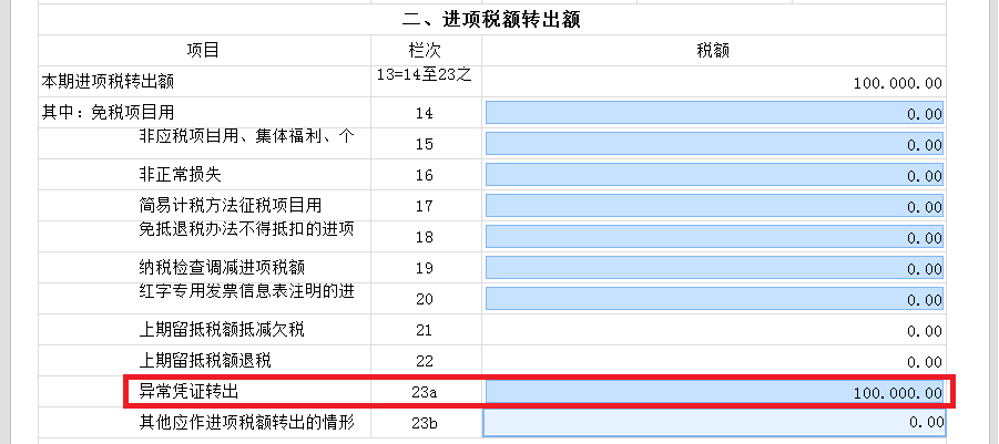 新增值稅報(bào)表啟用后，異常增值稅扣稅憑證轉(zhuǎn)出申報(bào)怎么做？