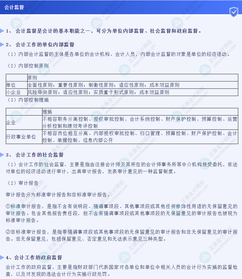 《經(jīng)濟法基礎(chǔ)》30天重要知識點打卡！第4天：會計監(jiān)督