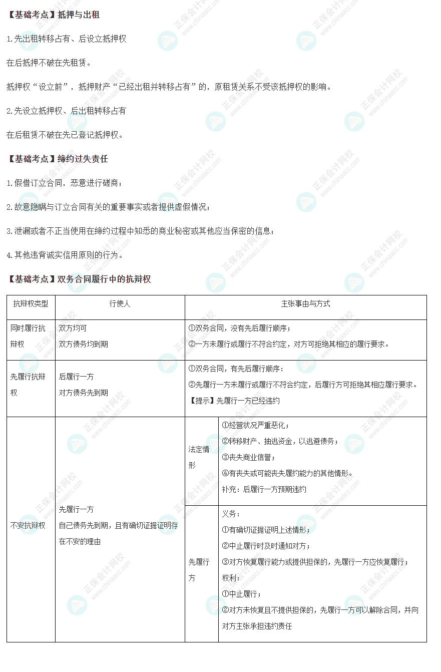 2022注會經(jīng)濟法基礎階段必背考點