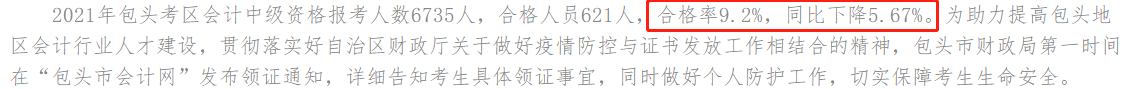 一地官宣2021年中級(jí)會(huì)計(jì)考試合格率！這三大原因正影響你拿證兒！