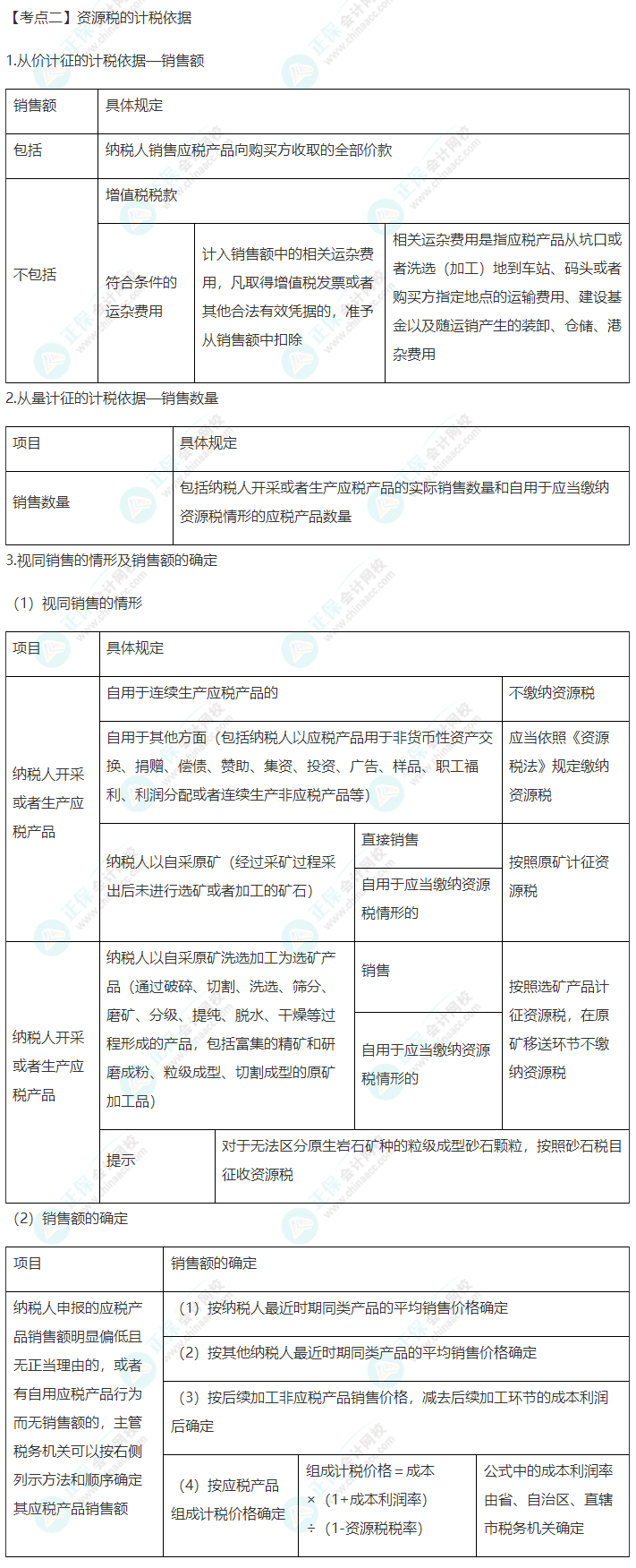 2022年注會《稅法》第八章高頻考點(diǎn)2：資源稅的計稅依據(jù)