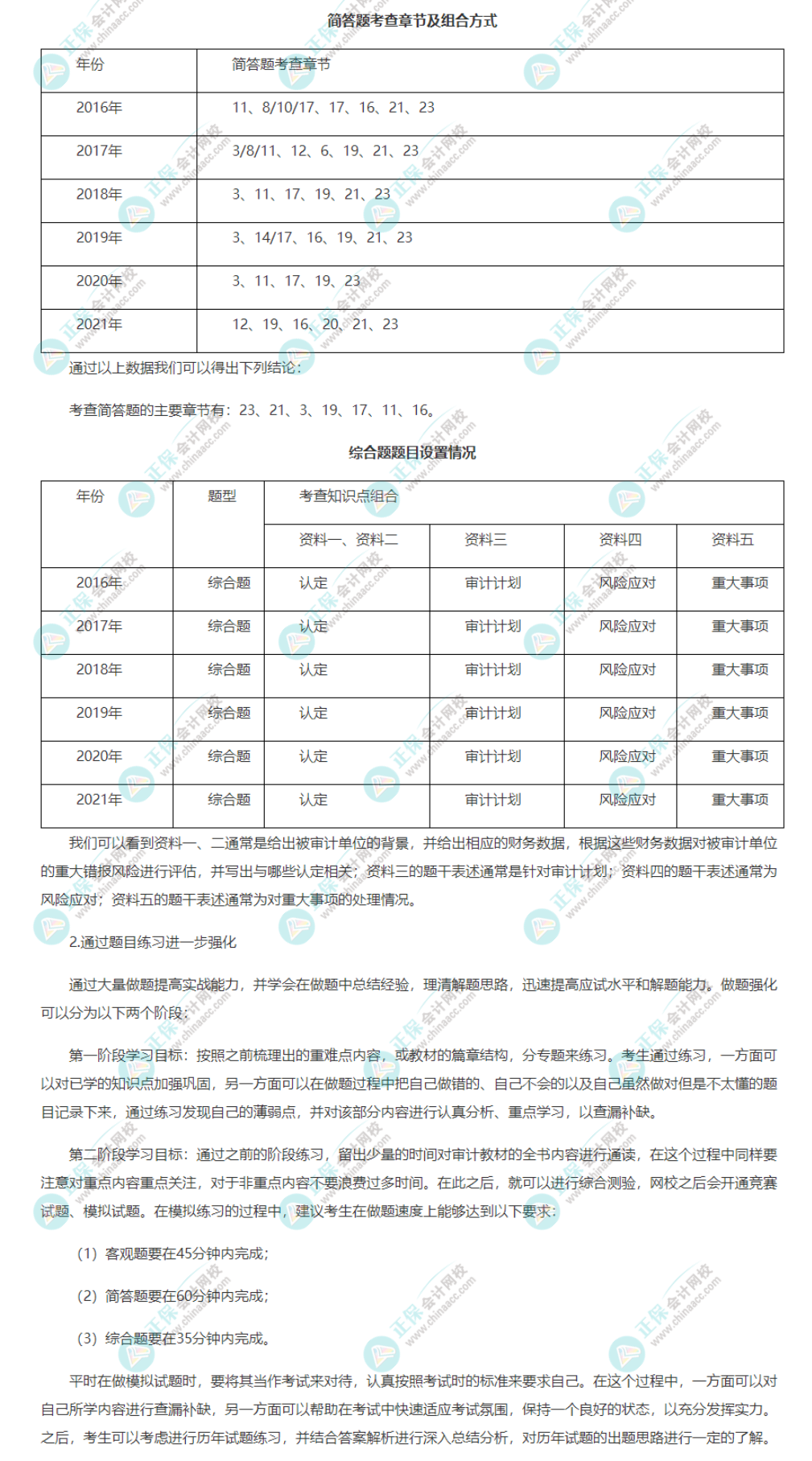 注會《審計》強化階段學習方法及注意事項