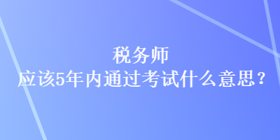 稅務(wù)師應(yīng)該5年內(nèi)通過考試什么意思？