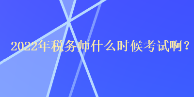 2022年稅務(wù)師什么時(shí)候考試啊？