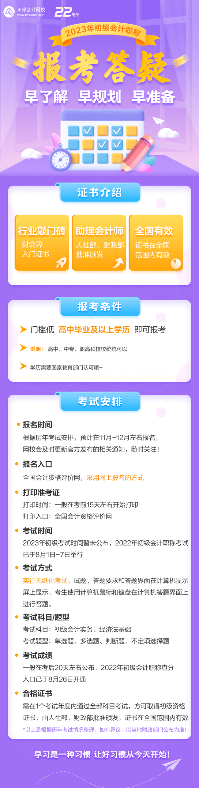 2023初級會計職稱報考答疑一覽 早了解 早規(guī)劃 早準(zhǔn)備！