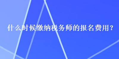 什么時候繳納稅務師的報名費用？