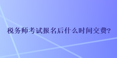 稅務(wù)師考試報(bào)名后什么時(shí)間交費(fèi)？